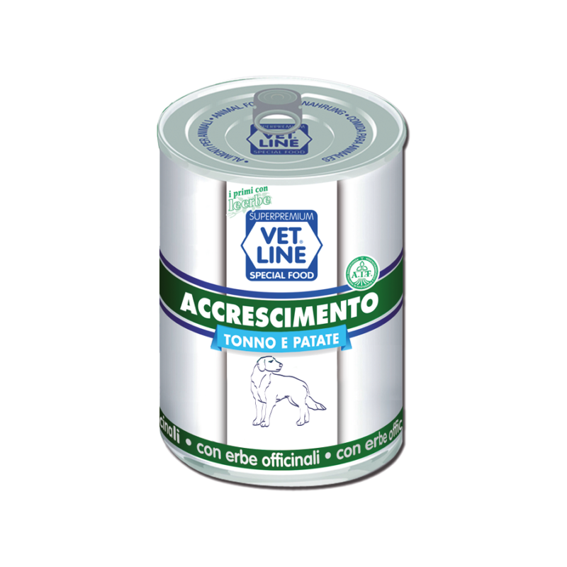 VET LINE Carne in Scatola per Cane ACCRESCIMENTO Umido 150/400 gr