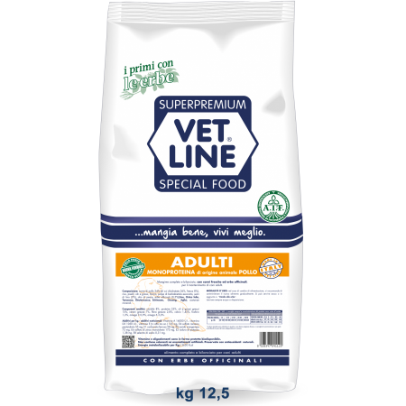 VET LINE Crocchetta per Cani ADULTI Monoproteico TAGLIA PICCOLA 12,5 kg